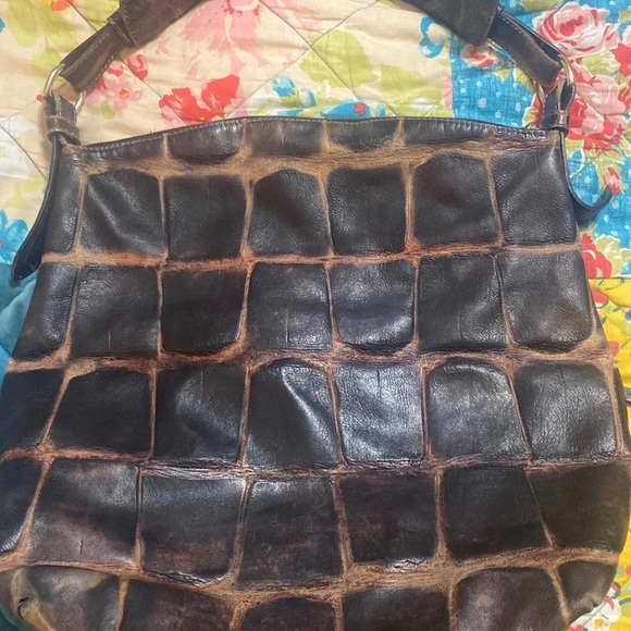 Dooney and Bourke black crocodile embossed hobo and wallet